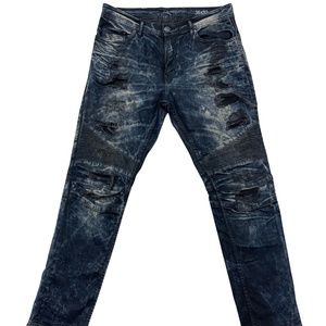 Men's D-Lux Denim Distressed Jeans size 36 x 32 Pre Owned